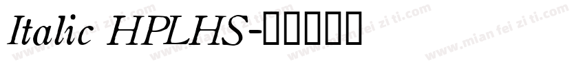 Italic HPLHS字体转换